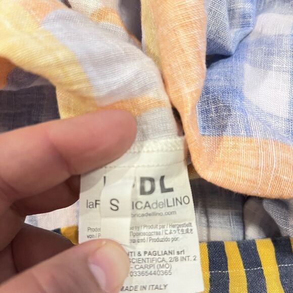 LFDL LA FABBRICA DEL LINO Linen Halter Maxi Dress Size Small Made in Italy - Picture 2 of 8